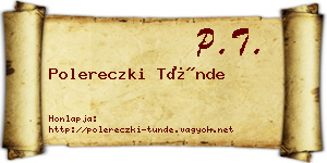 Polereczki Tünde névjegykártya